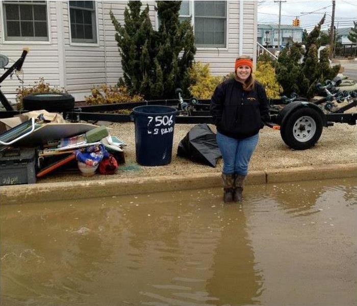 A neighborhood flooded by storm damage